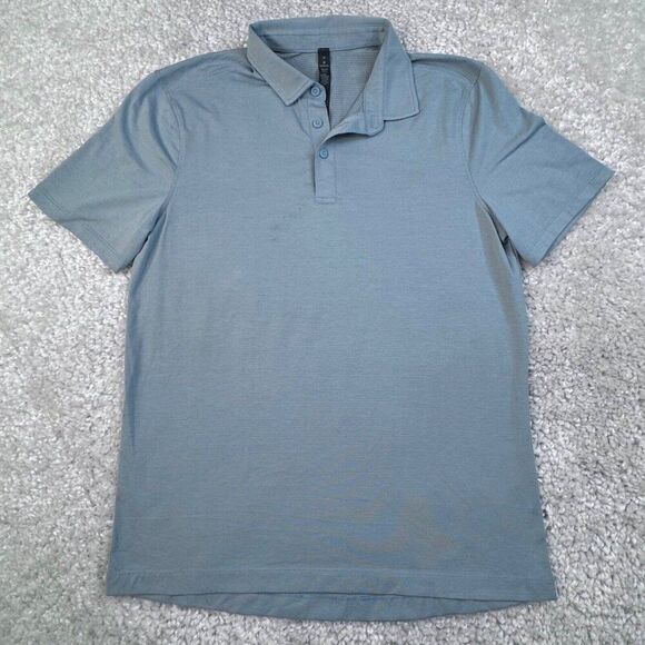 Lululemon Evolution Polo Short Sleeve Shirt Blue Gray - Picture 1 of 6